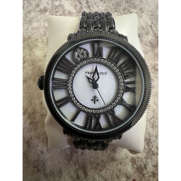 Judith Ripka Watch Mother of Pearl Black Stainless Steel Rhinestone London main image 5